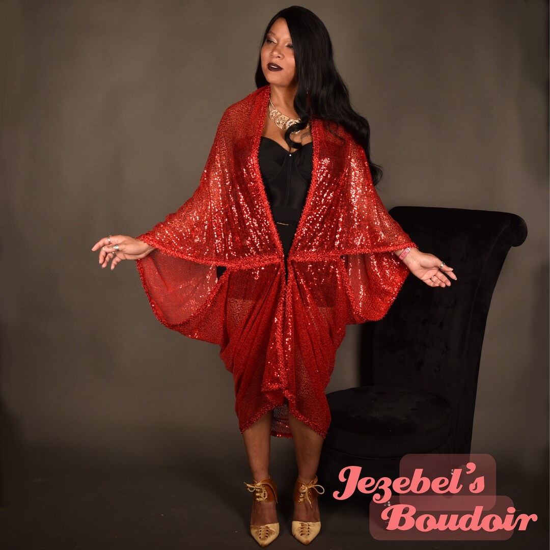 Burlesque Festival Sheer Kimono, Sequin Flapper Dressing Gown, Cocoon Concert Flowing Deco Reave Gatsby 1920s Duster, Robe Reveal Christmas | MakerPlace by Michaels Burlesque Festival Sheer Kimono, Sequin Flapper Dressing Gown, Cocoon Concert Flowing Deco Reave Gatsby 1920s Duster, Robe Reveal Christmas | MakerPlace by Michaels